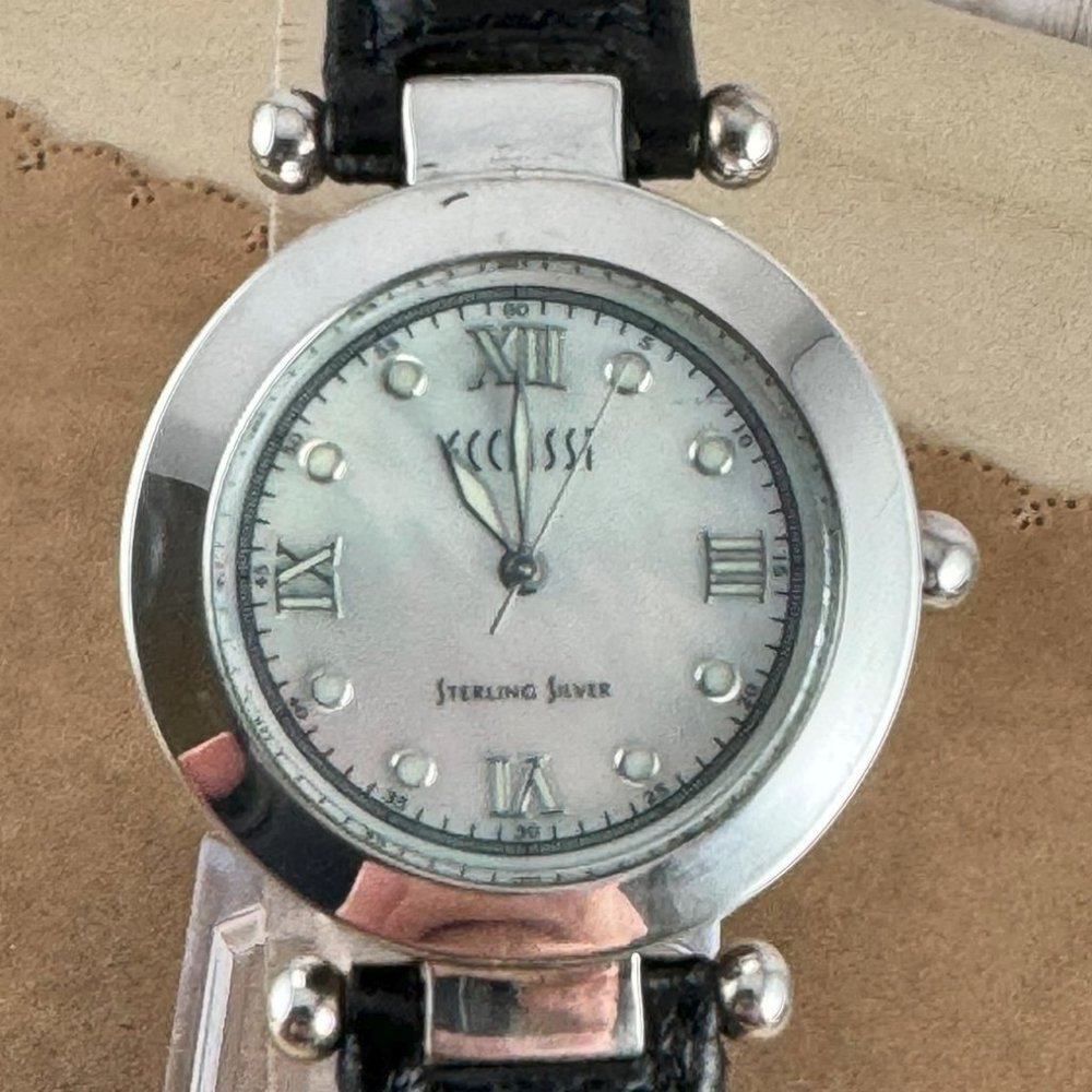 Vintage Ecclissi 925 Sterling Silver Mother of Pearl Watch